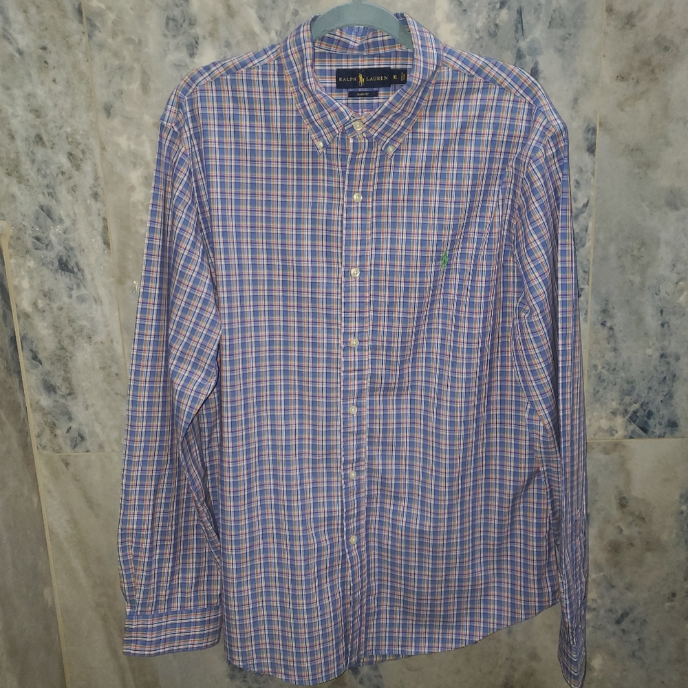 Men's Ralph Lauren Plaid LS Button Front XL